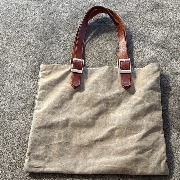 Postes France Canvas Leather Strap Mail Tote Bag Vintage Leather Straps - Picture 8 of 12